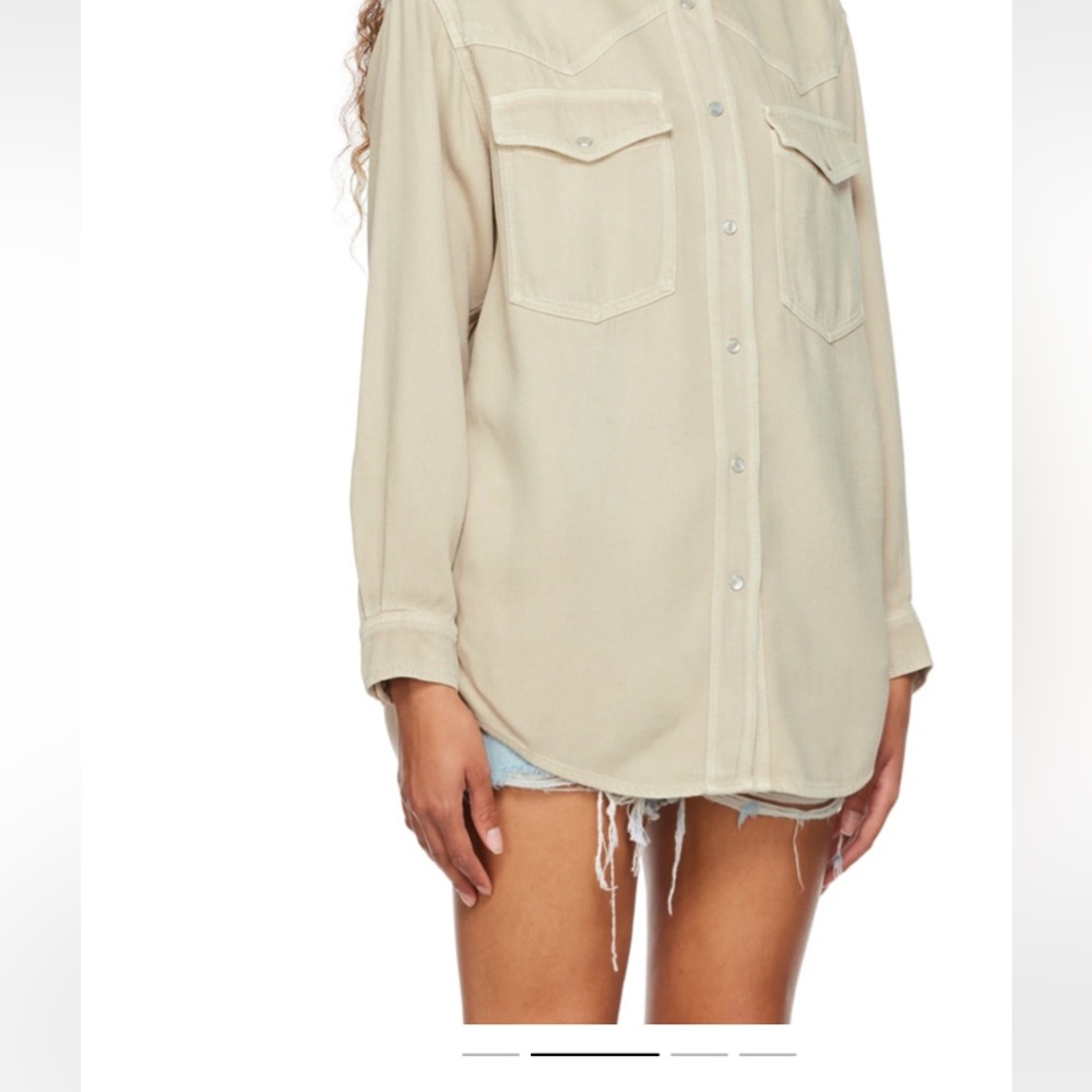 Isabel Etoile Merant tanamia shirt in beige. NWOT. Retail 475 - Picture 4 of 11